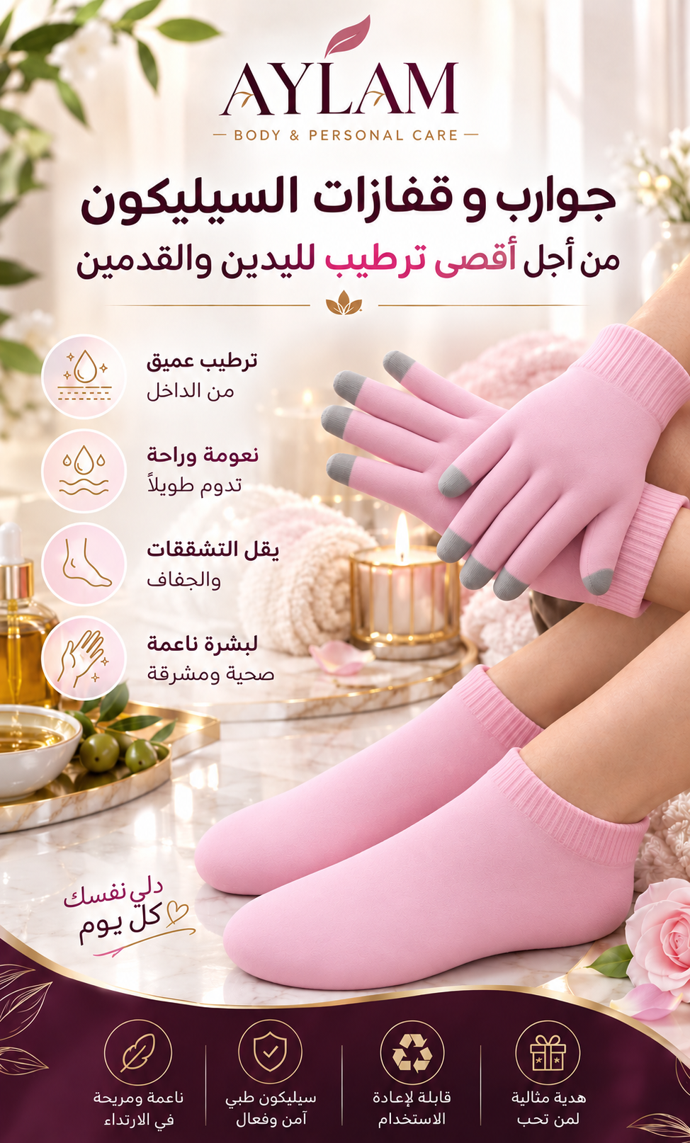 جوارب و قفازات السيليكون